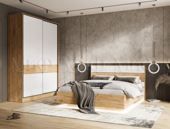 Кровать парящая Роджина крафт/белый (Миф) в Реж - rezh.mebel-e96.ru