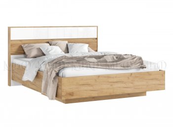 Кровать парящая Роджина с подсветкой, крафт/белый (Миф) в Реж - rezh.mebel-e96.ru