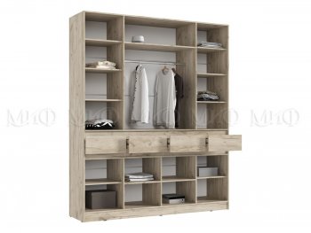 Шкаф 2000 мм 4-х ств. Роджина крафт серый/кашемир (Миф) в Реж - rezh.mebel-e96.ru