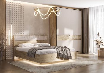 Спальный гарнитур Роджина крафт серый/кашемир, модульный (Миф) в Реж - rezh.mebel-e96.ru