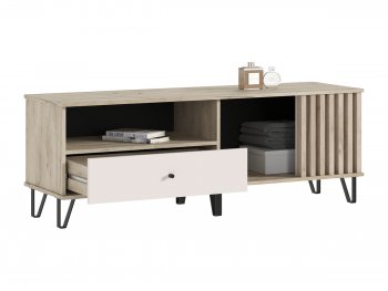 Тумба ТВ (1500) Роджина крафт серый/кашемир (Миф) в Реж - rezh.mebel-e96.ru