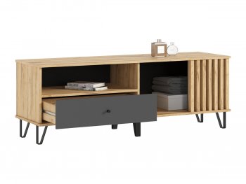 Тумба ТВ (1500) Роджина крафт/графит (Миф) в Реж - rezh.mebel-e96.ru