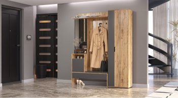 Прихожая Сабрина Дуб вотан/графит (Лин) в Реж - rezh.mebel-e96.ru