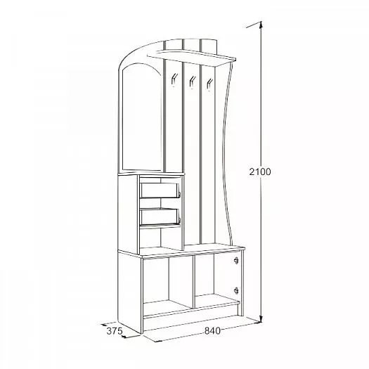 Прихожая Саша-20 в Реж - rezh.mebel-e96.ru