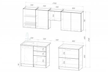 Кухонный гарнитур Фьюджи макси 2300 мм (Герда) в Реж - rezh.mebel-e96.ru