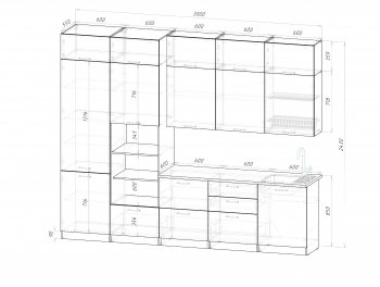 Кухонный гарнитур Шелли макси 3000 мм (Герда) в Реж - rezh.mebel-e96.ru