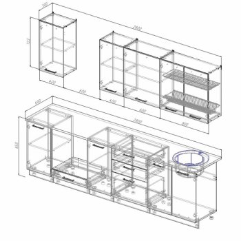 Кухонный гарнитур Руанда 2800 мм в Реж - rezh.mebel-e96.ru