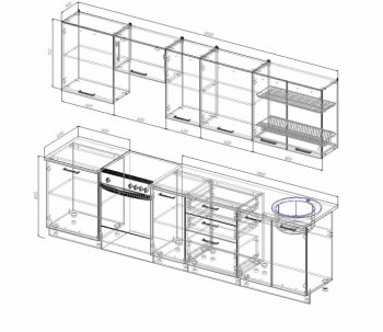 Кухонный гарнитур Руанда 3000 мм в Реж - rezh.mebel-e96.ru