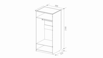 Шкаф 900 мм 2х дверный для платья ШиК-2 (Уголок Школьника 2) в Реж - rezh.mebel-e96.ru