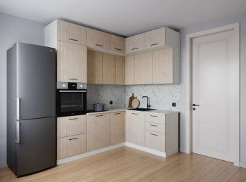 Кухонный гарнитур угловой Шимо МДФ  2200*1700 мм (Санвут) в Реж - rezh.mebel-e96.ru