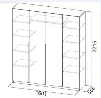 Шкаф 1600 мм ШК-5 белый (СВ) в Реж - rezh.mebel-e96.ru