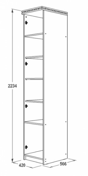 Шкаф 1-но дверный для белья Ольга-13 в Реж - rezh.mebel-e96.ru