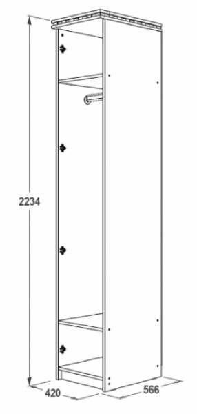 Шкаф 1-но дверный для одежды Ольга-13 в Реж - rezh.mebel-e96.ru