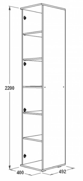 Шкаф 400 мм 1-но дверный Ольга-14 (правый) в Реж - rezh.mebel-e96.ru