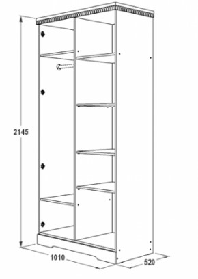 Шкаф 1000 мм для одежды и белья Ольга-12 ЛДСП в Реж - rezh.mebel-e96.ru