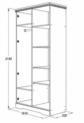 Шкаф 1000 мм для одежды и белья Ольга-12 МДФ в Реж - rezh.mebel-e96.ru