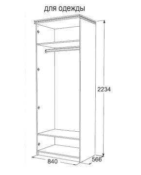 Шкаф 800 мм 2-х створчатый для одежды Ольга-13 (штанга) в Реж - rezh.mebel-e96.ru