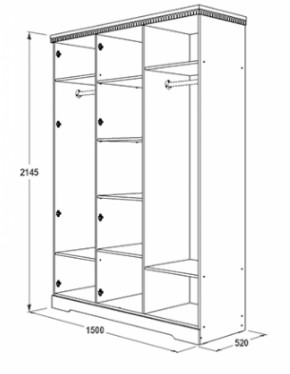 Шкаф 1500 мм для одежды и белья Ольга-12 ЛДСП в Реж - rezh.mebel-e96.ru