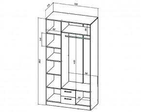 Шкаф 3-х створчатый Коста-Рика 1200 мм (Лин) в Реж - rezh.mebel-e96.ru