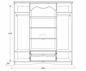 Шкаф 2000 мм для одежды и белья Ольга-10 МДФ в Реж - rezh.mebel-e96.ru