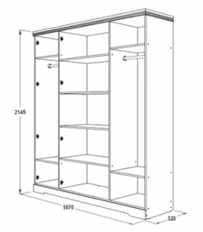 Шкаф 1800 мм для одежды и белья Ольга-12 МДФ в Реж - rezh.mebel-e96.ru