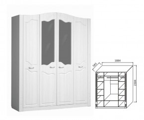 Шкаф 4-х дверный для платья и белья Ева-10 в Реж - rezh.mebel-e96.ru