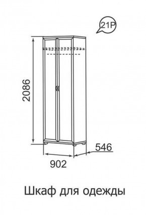 Шкаф для одежды 2-х дверный Ника-Люкс 21 в Реж - rezh.mebel-e96.ru