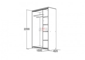 Шкаф для платья и белья Мираж 15.1 (620) в Реж - rezh.mebel-e96.ru