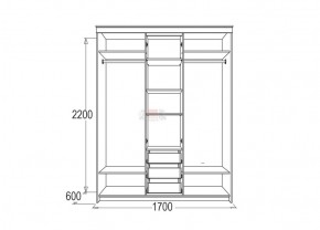 Шкаф для платья и белья Мираж 4 (1700) в Реж - rezh.mebel-e96.ru