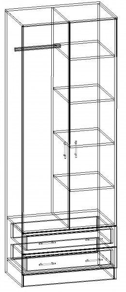 Шкаф Дуэт 2-х створчатый с 2-мя ящиками серия София в Реж - rezh.mebel-e96.ru