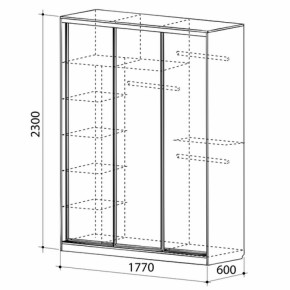 Шкаф-купе Бассо 4-600 (полки слева) в Реж - rezh.mebel-e96.ru