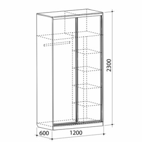 Шкаф-купе Рио 1-600 Бабочки (полки справа) в Реж - rezh.mebel-e96.ru