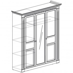 Шкаф трехдверный Лючия 180 дуб оксфорд (Яна) в Реж - rezh.mebel-e96.ru