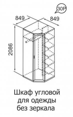 Шкаф угловой для одежды Ника-Люкс 30 без зеркал в Реж - rezh.mebel-e96.ru