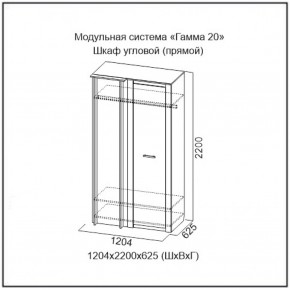 Шкаф угловой (ПРЯМОЙ) серия Гамма-20 в Реж - rezh.mebel-e96.ru