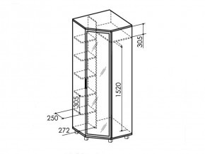 Шкаф угловой с зеркалом West (Риннер) в Реж - rezh.mebel-e96.ru