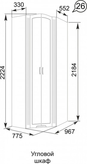 Шкаф угловой Виктория 26 в Реж - rezh.mebel-e96.ru