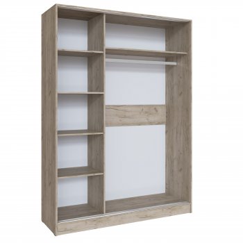 Шкаф-купе Стиль-2 1600 мм крафт белый/крафт серый (Текс) в Реж - rezh.mebel-e96.ru