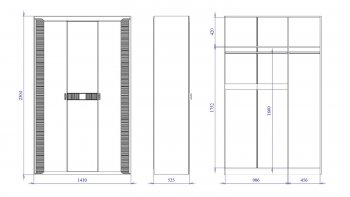 Шкаф 1400 мм 3-дверный Сиде (СБК) в Реж - rezh.mebel-e96.ru