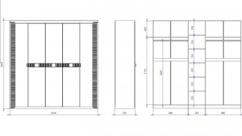 Шкаф 2300 мм 5 дверный Сиде (СБК) в Реж - rezh.mebel-e96.ru