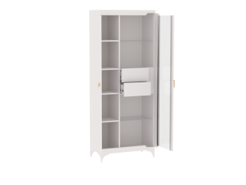 Пенал со стеклом широкий NEW Сиде Белый (СБК) в Реж - rezh.mebel-e96.ru