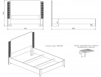 Кровать двуспальная Сиде Белый (СБК) в Реж - rezh.mebel-e96.ru