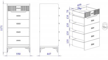 Комод высокий Сиде Белый (СБК) в Реж - rezh.mebel-e96.ru