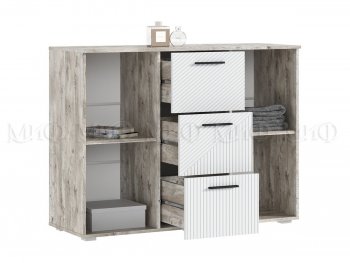 Комод Сильвия, дуб юкон/белый (Миф) в Реж - rezh.mebel-e96.ru