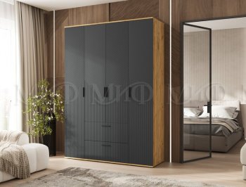 Шкаф 1600 мм Сильвия, крафт/графит (Миф) в Реж - rezh.mebel-e96.ru