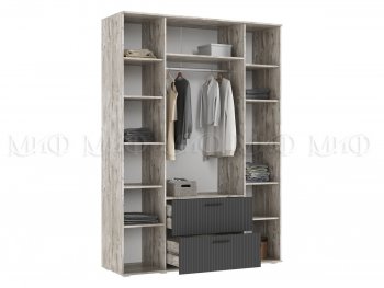 Шкаф 1600 мм Сильвия, дуб юкон/графит (Миф) в Реж - rezh.mebel-e96.ru
