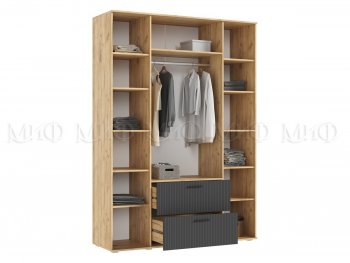 Шкаф 1600 мм Сильвия, крафт/графит (Миф) в Реж - rezh.mebel-e96.ru