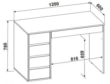 Стол компьютерный №13+пенал ШК-5 (СВ) в Реж - rezh.mebel-e96.ru