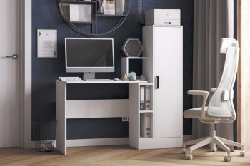 Компьютерный стол СКМ-2 белый (Микон) в Реж - rezh.mebel-e96.ru