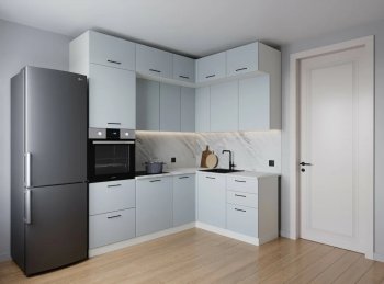 Кухонный гарнитур угловой Смоки МДФ 2200*1700 мм (Санвут) в Реж - rezh.mebel-e96.ru